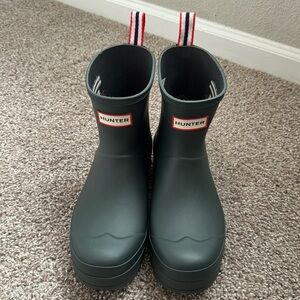 Hunter Green Rain Boots (short)